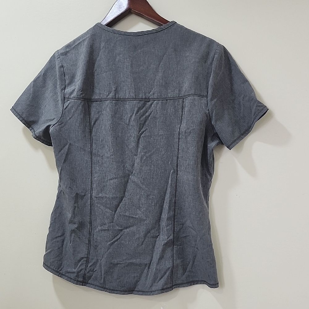 Cherokee Allura Gray Scrub Top - Picture 5 of 6